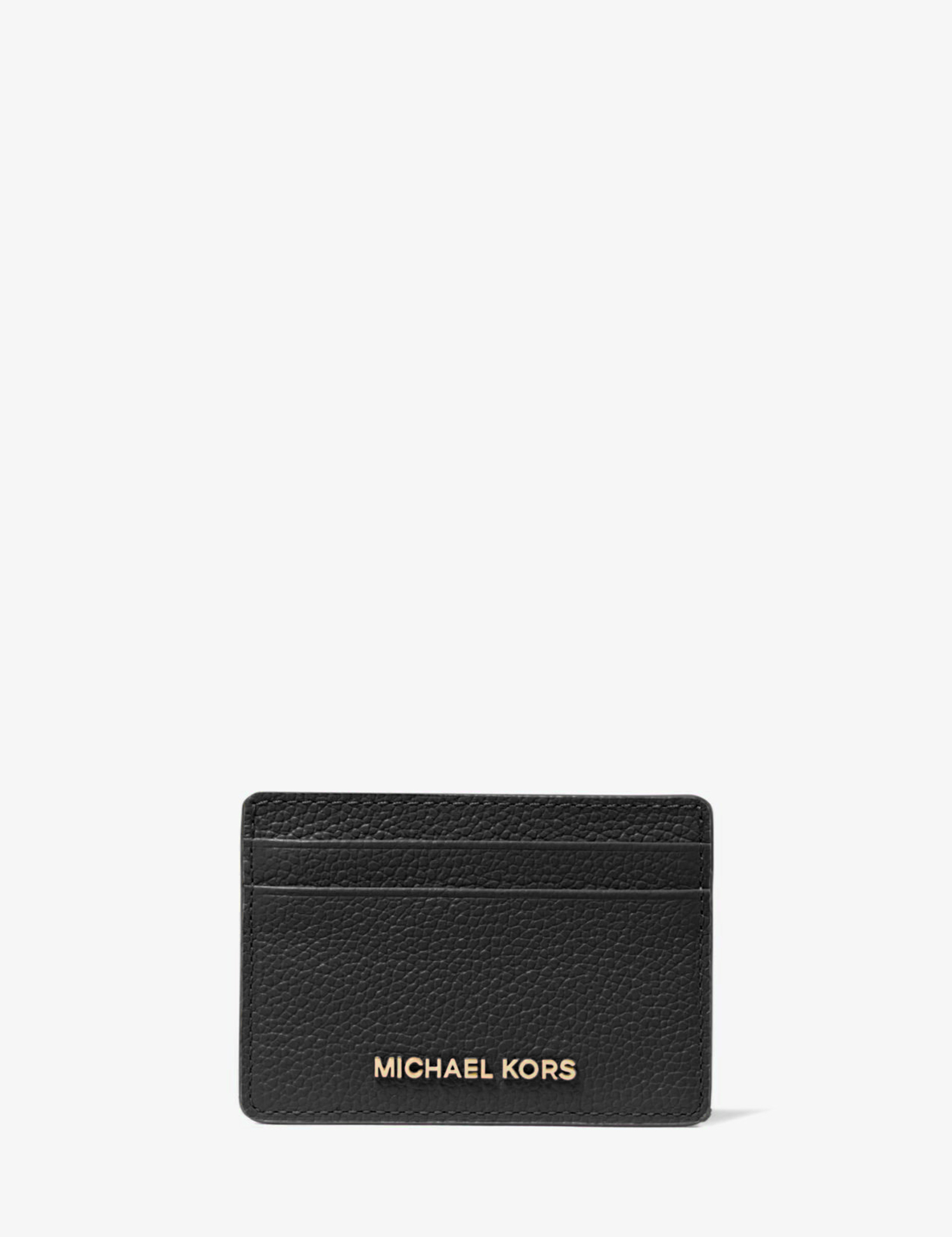 MICHAEL KORS - Pebbled Leather Card Case sort kortholder |